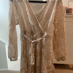 Rose Belted Lace Dress